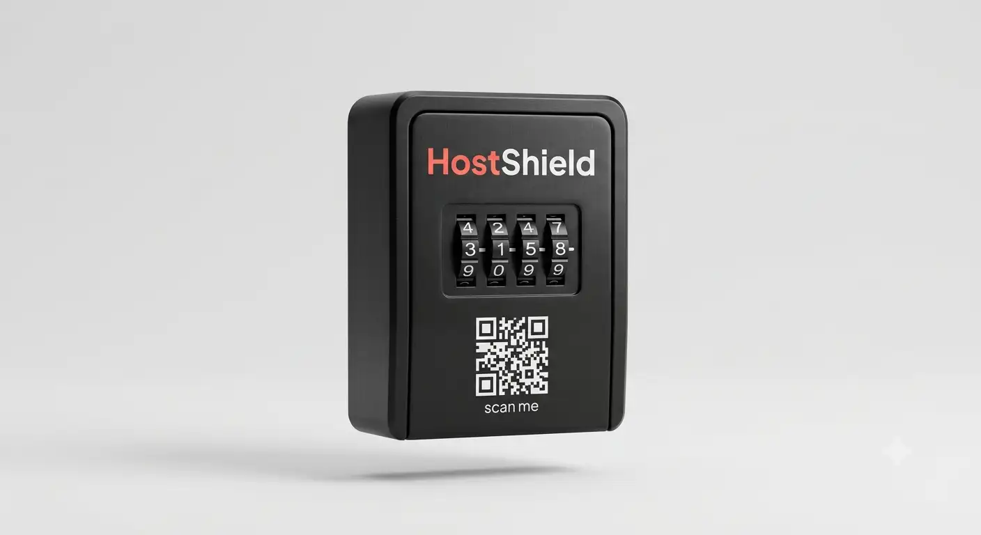 HostShield key lock box with engraved QR code
